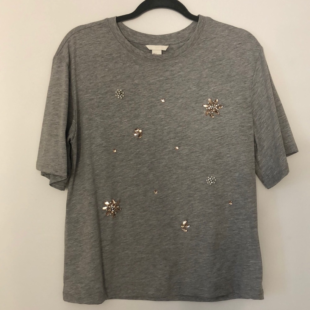 Gray jeweled t-shirt